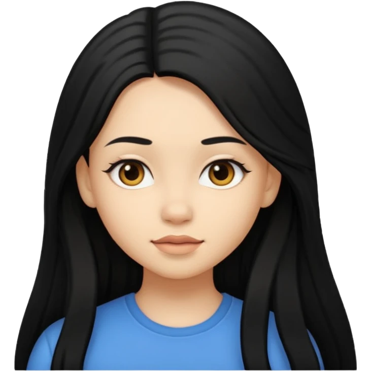 faça elas com cabelos pretos  emoji