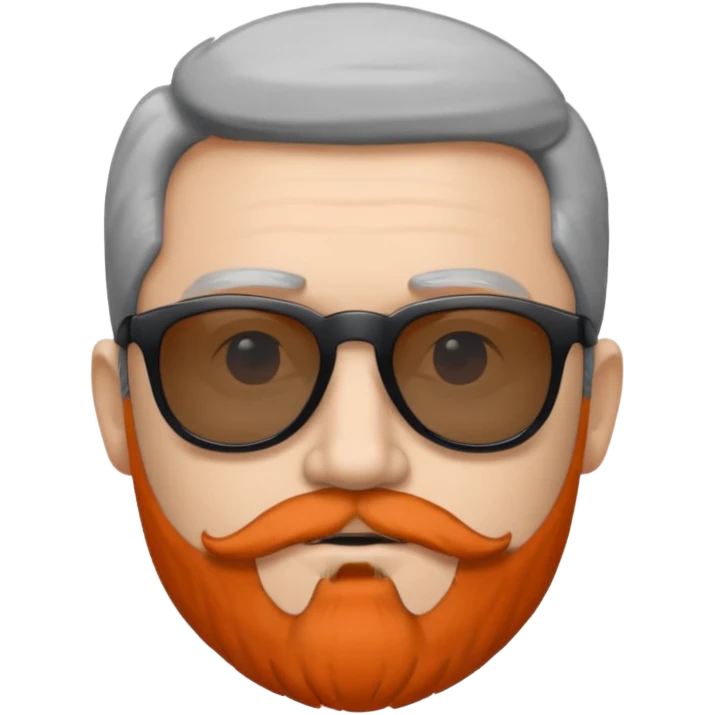 Tiny gray chin beard Wearing black sunglasses emoji