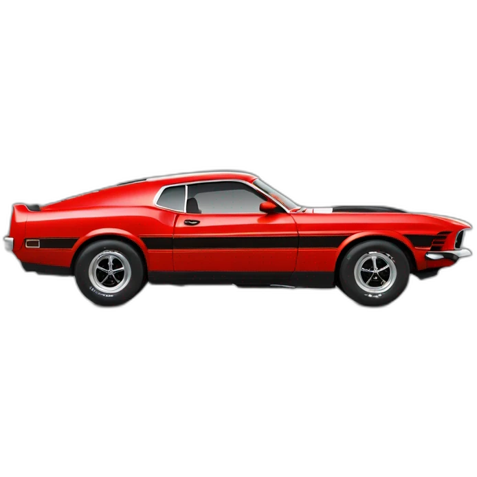 Red mustang mach 1 profil right side emoji