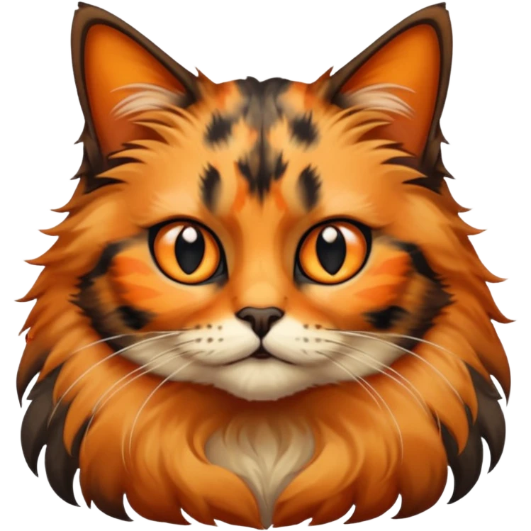 long hair tortoiseshell cat emoji