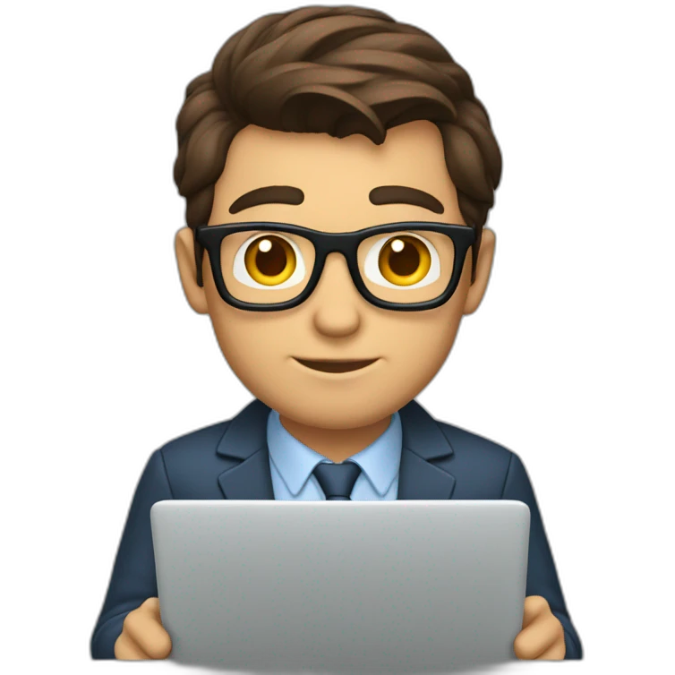 clark kent using a laptop front view emoji