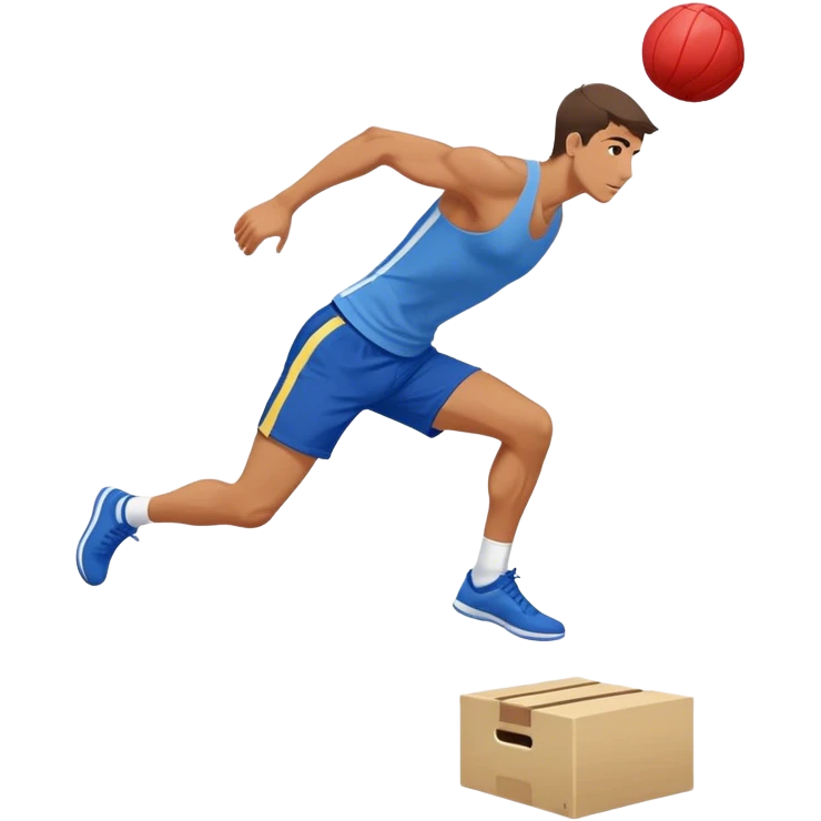 man in blue shorts box-jump exercise side-view emoji