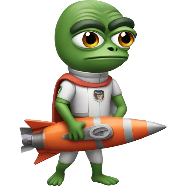 pepe with rocket  emoji