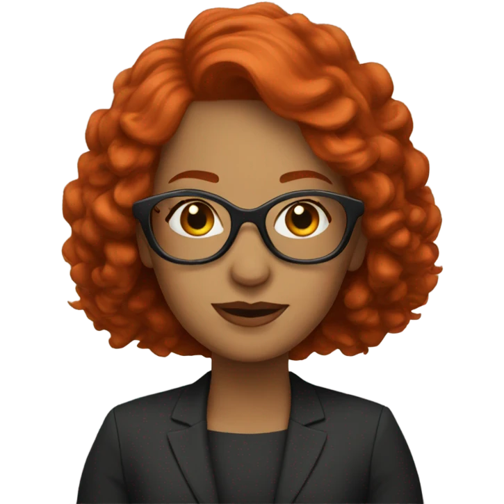 red hair lady with cool glasses on emoji