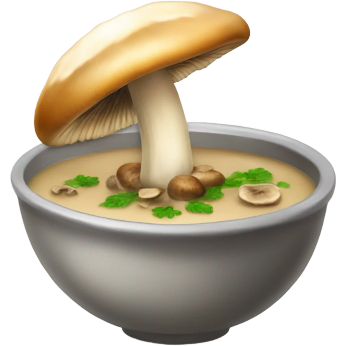 Mushroom soup with a sautéed mushroom on top  emoji