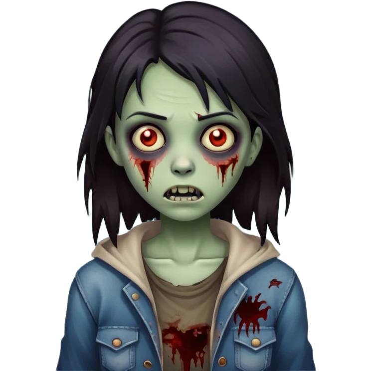 girl zombie with dark hair emoji