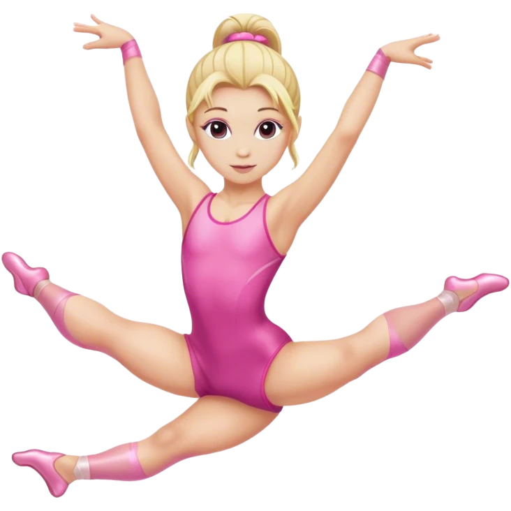 Pink dancer-gymnast with blonde hair (kids) emoji