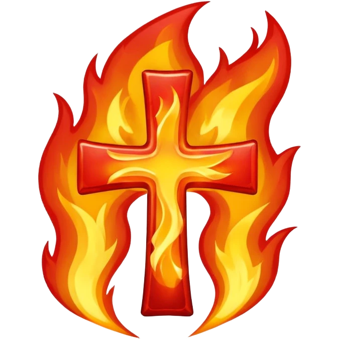 an X-cross on fire emoji