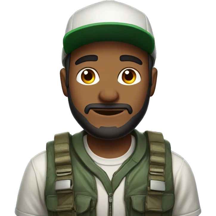gamer with sideburns with field cap on pro gamer emoji