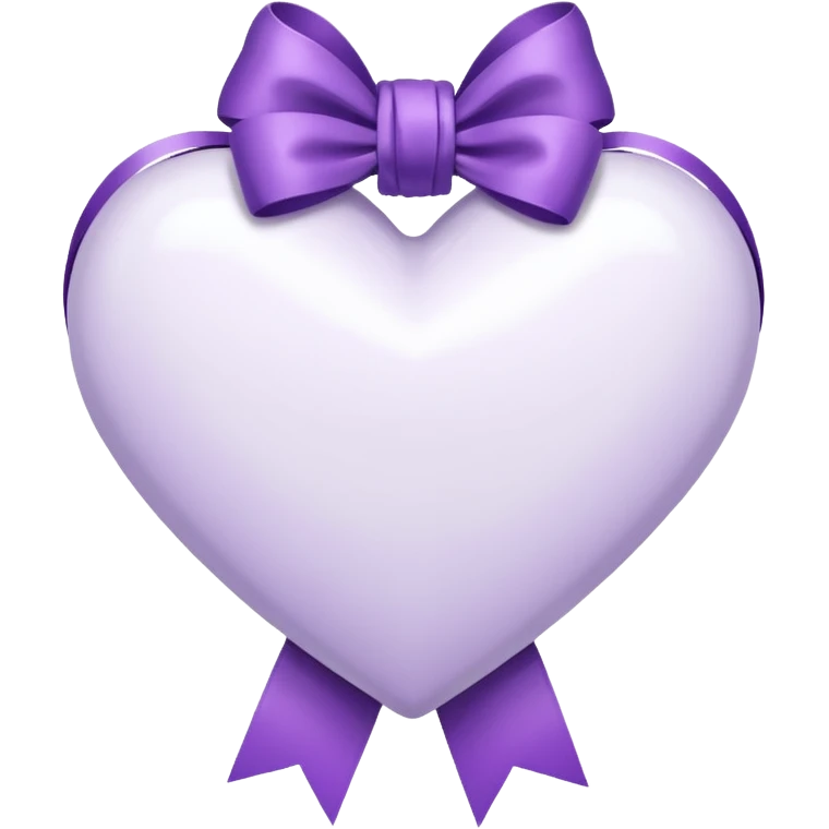 White heart with purple ribbon emoji