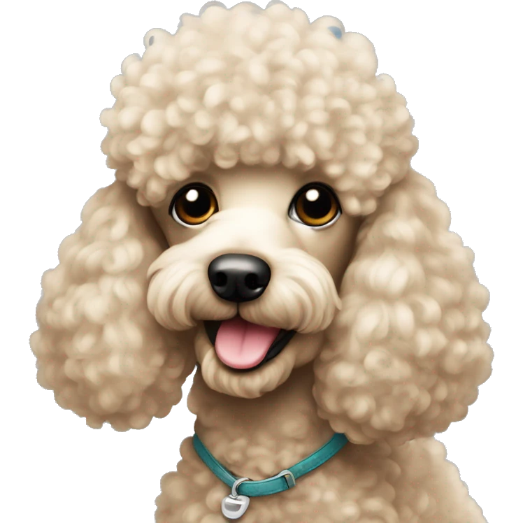 Poodle cor champanhe com lacinho emoji