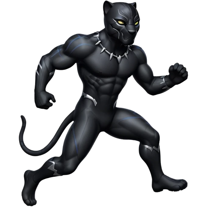 Running black panther animal emoji