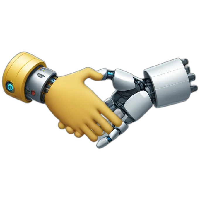 human and robot handshake emoji