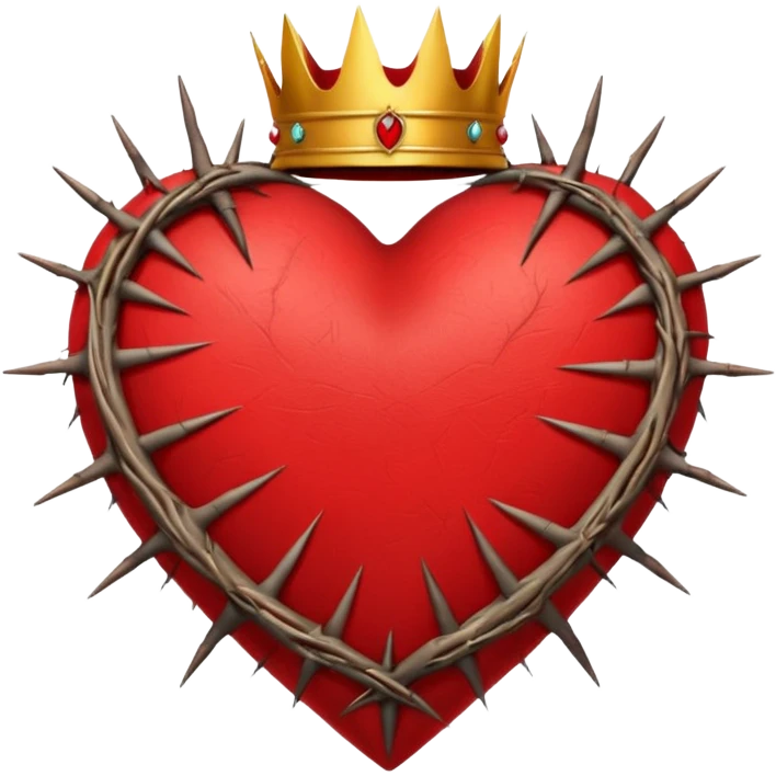 Create heart shape and in the vertical midway create that crown thonrs like in the Jesus head  emoji