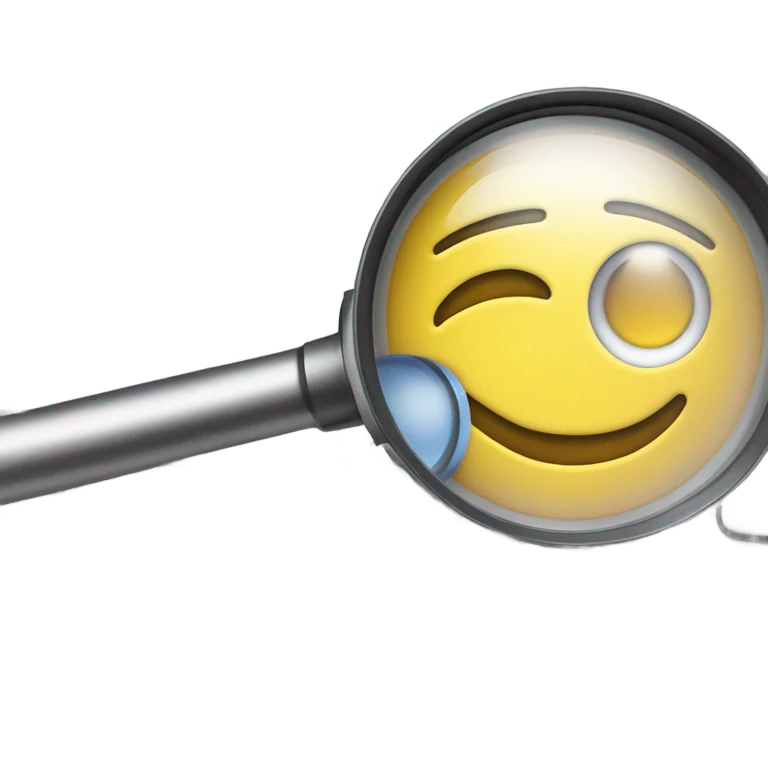 magnifying glass and computer emoji