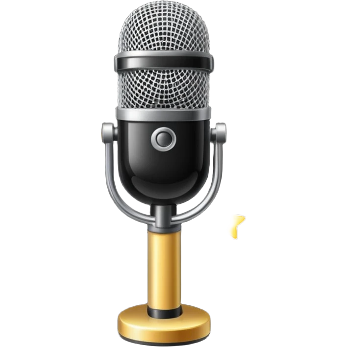 Microphone with little stars emoji