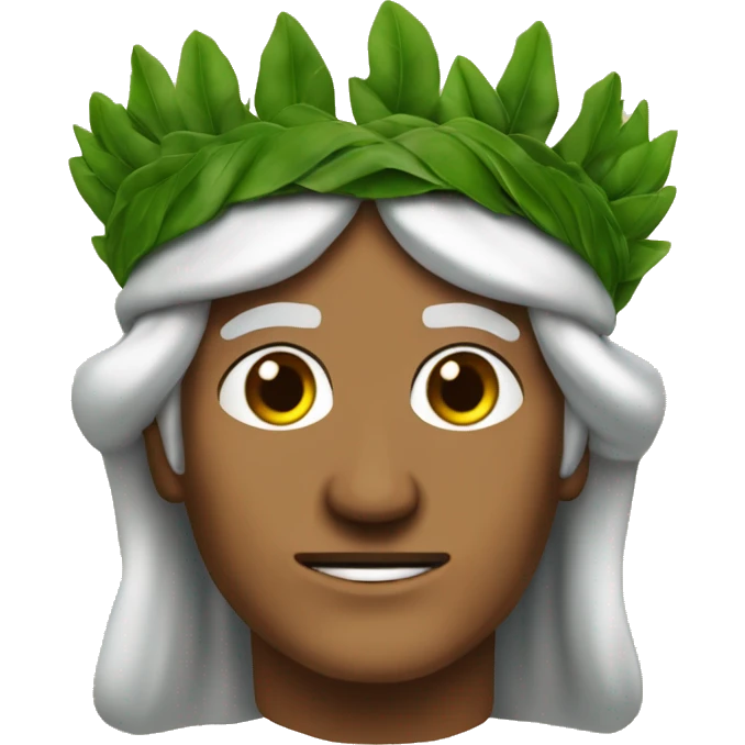 Dante Alighieri with a green laurel wreath on his head emoji