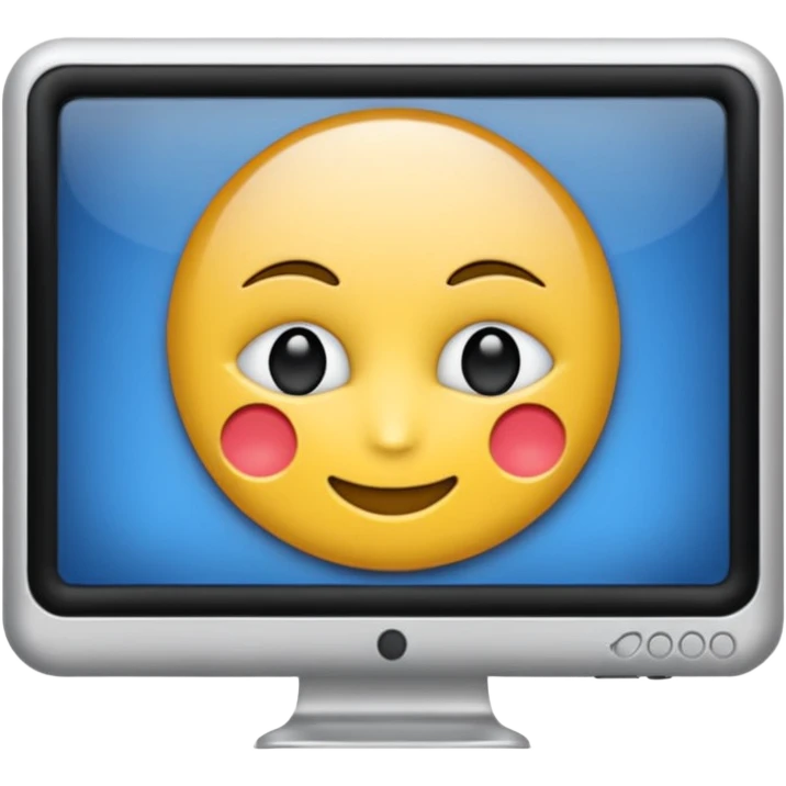 монитор с синим пустым экраном emoji