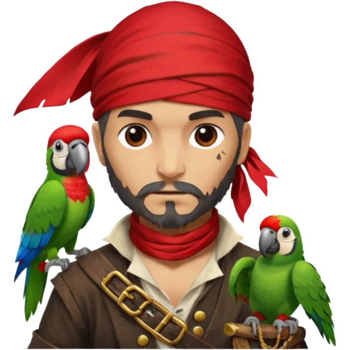 pirate and parrot emoji
