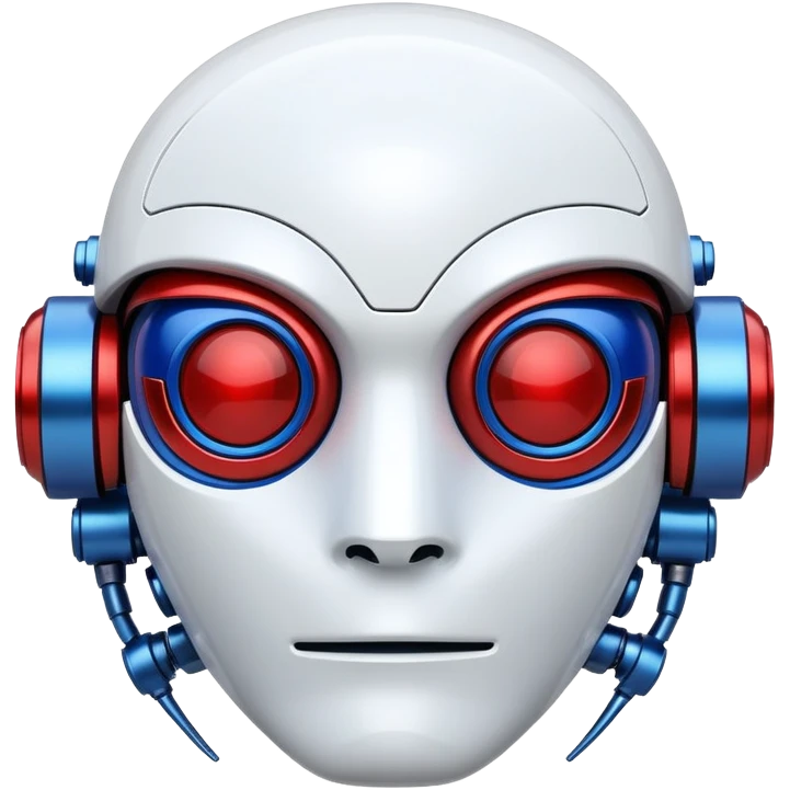 Futuristic robot with Russian flag colors incorporated in its design emoji