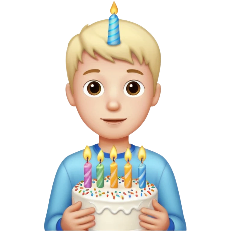 boy with birthday cake emoji
