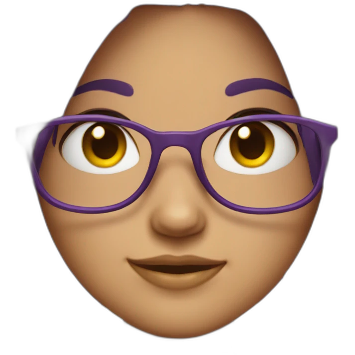 A purple haired girl with glasses emoji