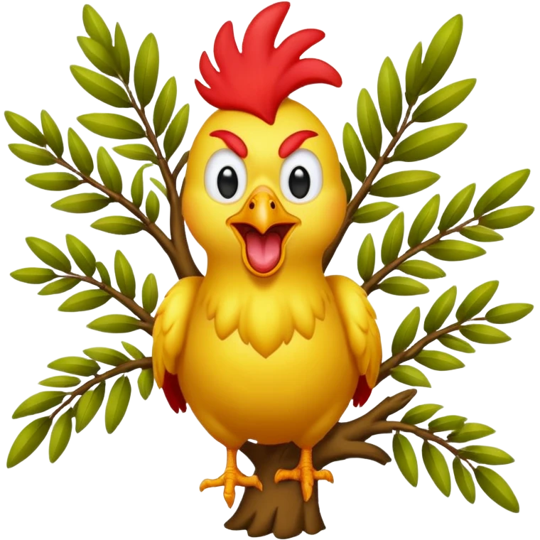 Screaming chicken in the tree meme emoji