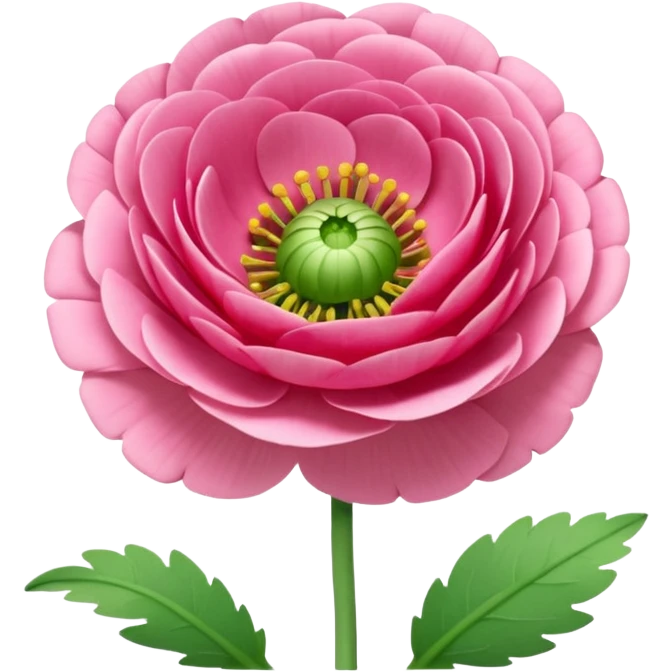 create a pink Ranunculus flower with a stem emoji
