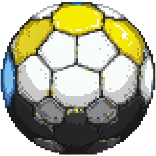 Ultra Ball from Pokemon, black and yellow top half, white bottom half emoji