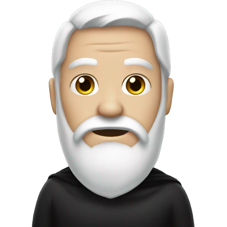 white beard, black cowl emoji
