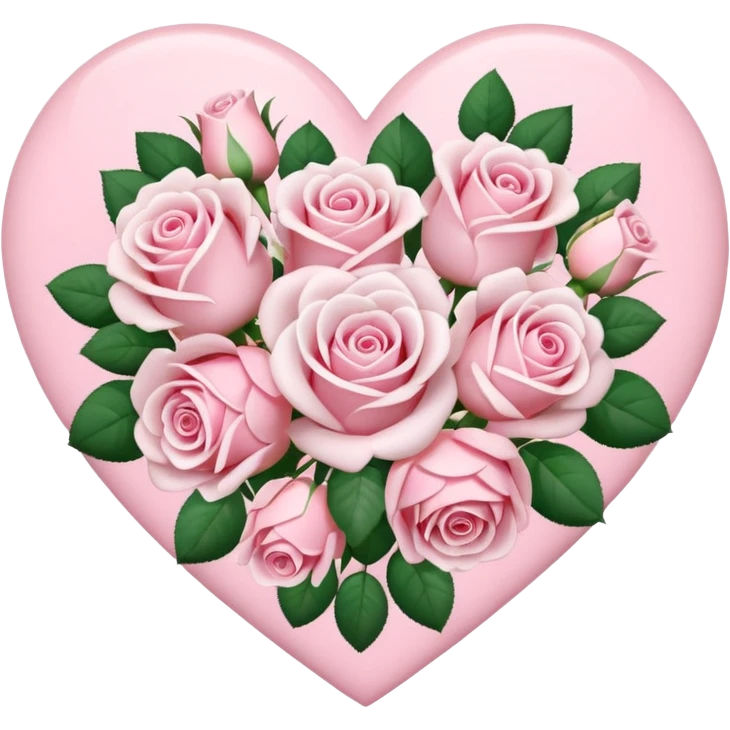 pastel roses in a heart bouquet emoji