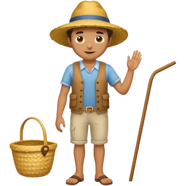 full body man with strow hat emoji