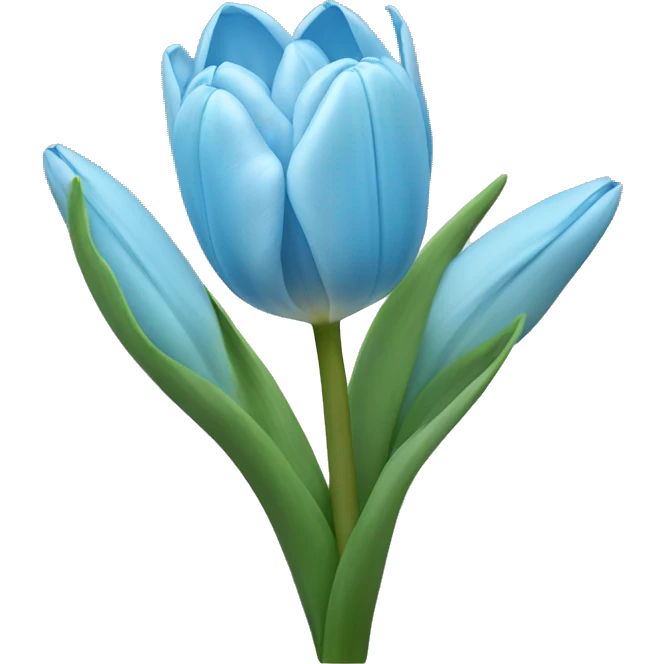 One light blue tulips  emoji