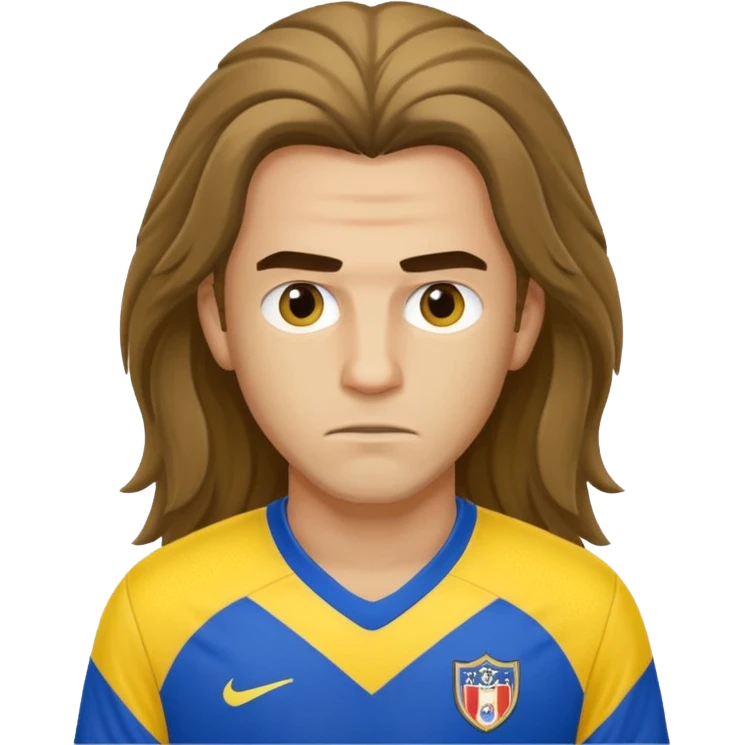 long haired soccer player blue yellow jersey emoji