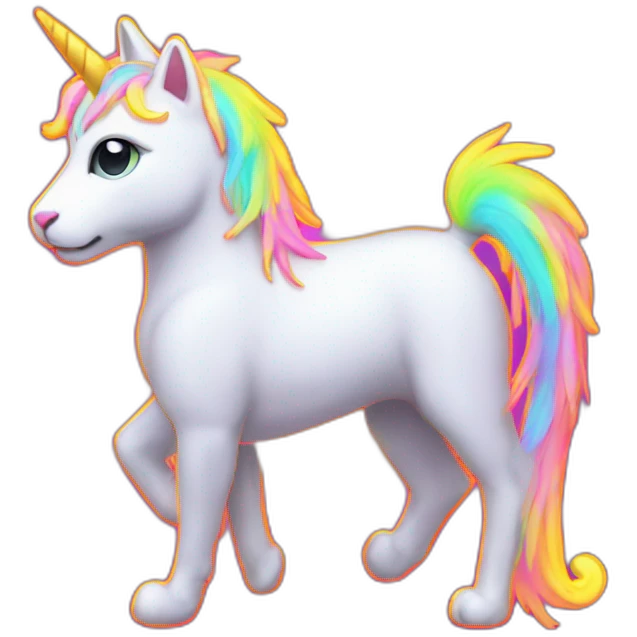 cat unicorn neon emoji