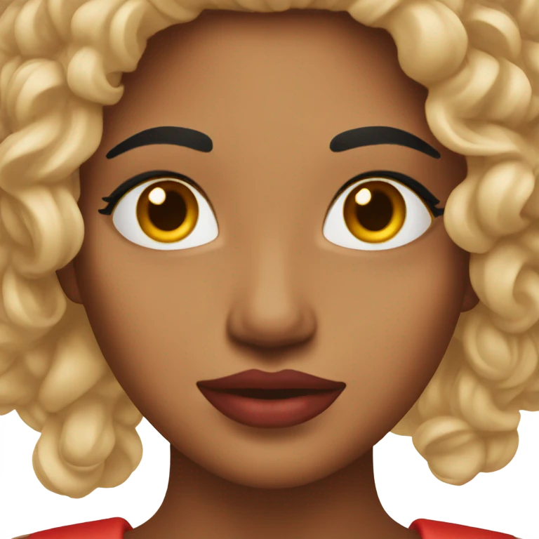 Long red  nails on medium skin ton emoji