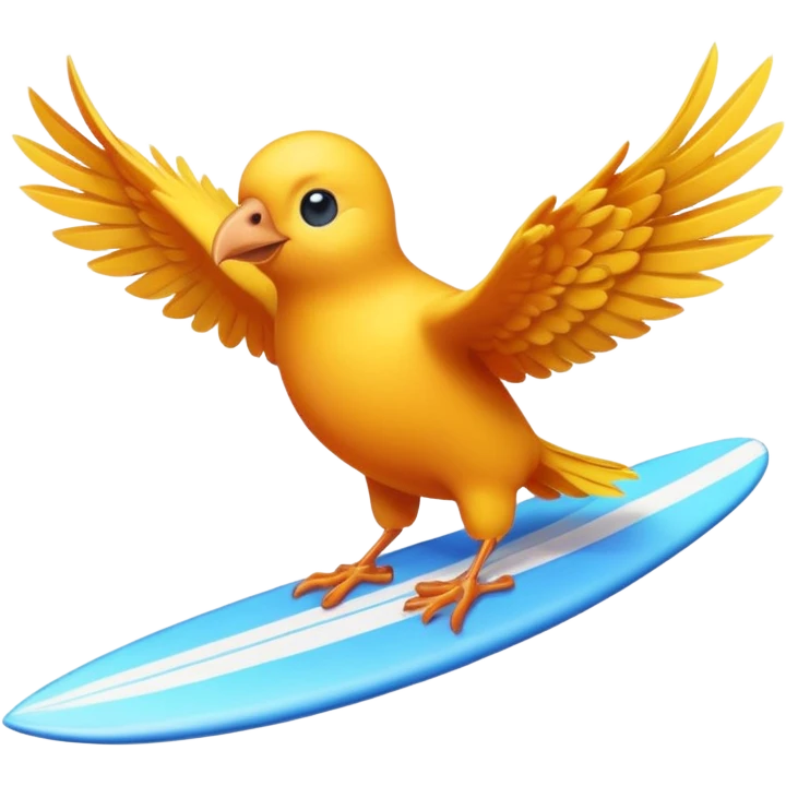 bird surfing emoji