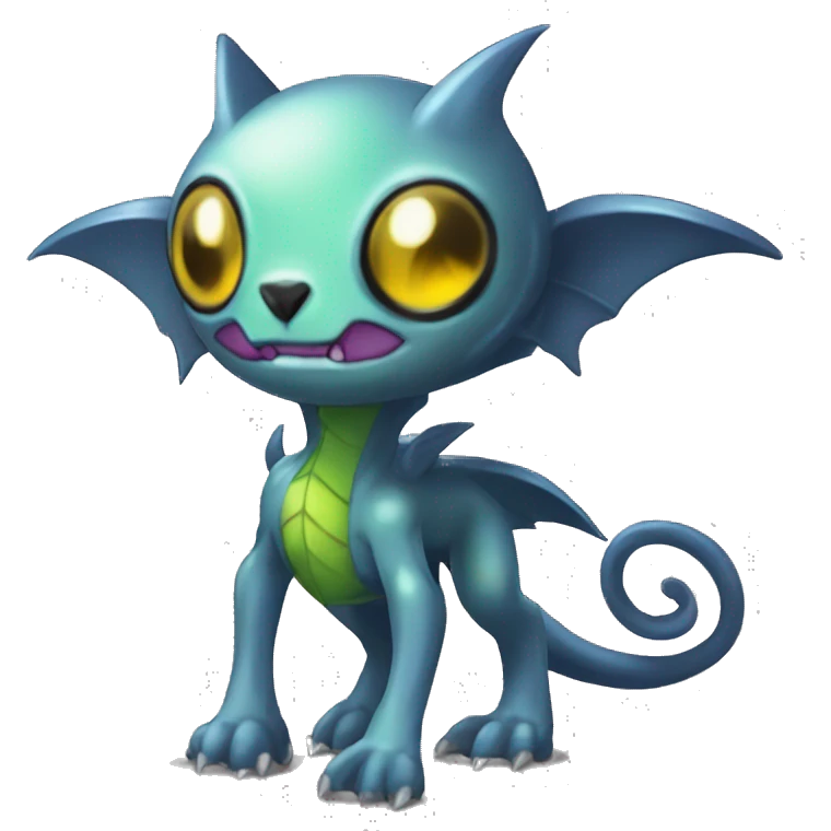 cute cool edgy sharp eldritch alien punk Digimon-Fakemon-animal full body emoji