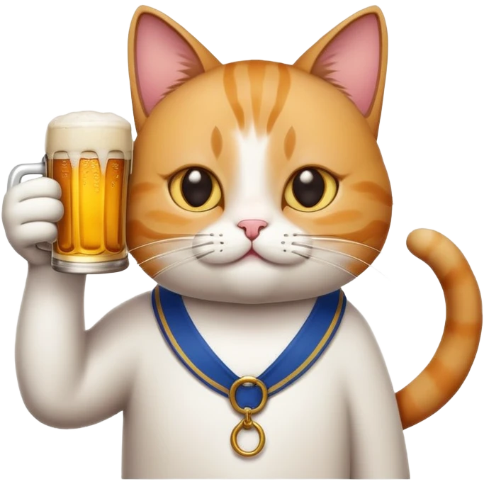Кот пьёт пиво emoji
