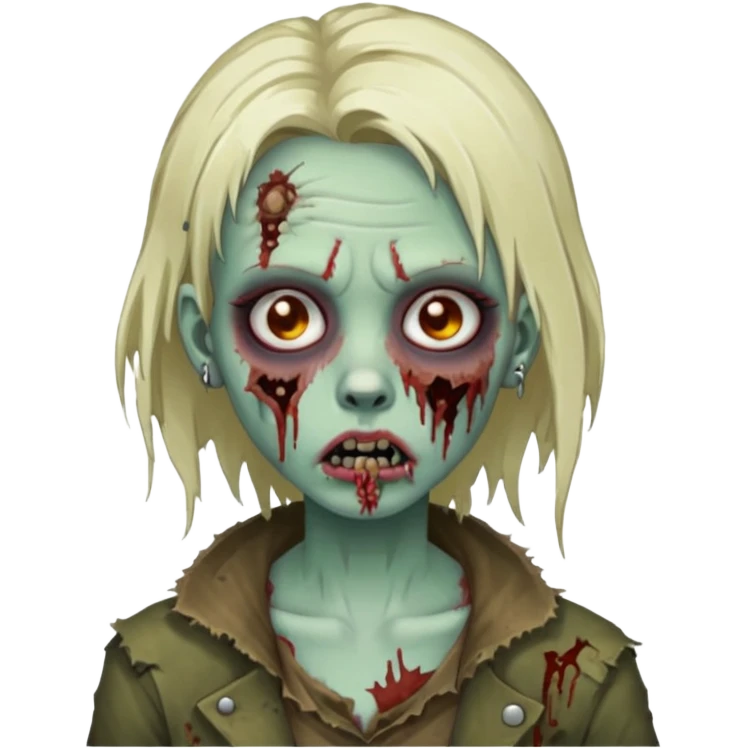 Zombie girl with a septum piercing emoji