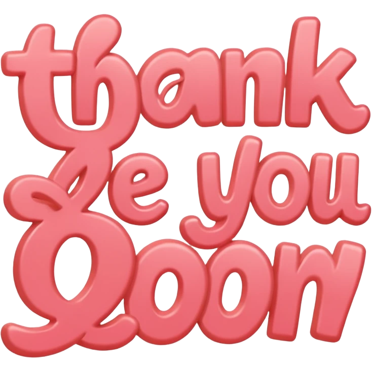 the words thank you in coral pink emoji