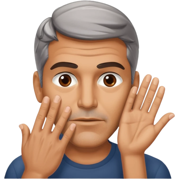 George clooney hand over his face emoji