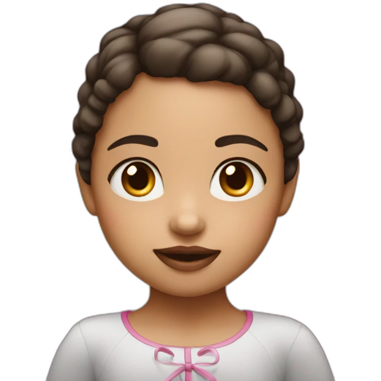 little girl with dark pink cheeks emoji