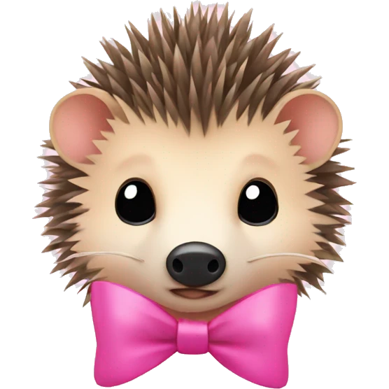 hedgehog with a pink bow emoji