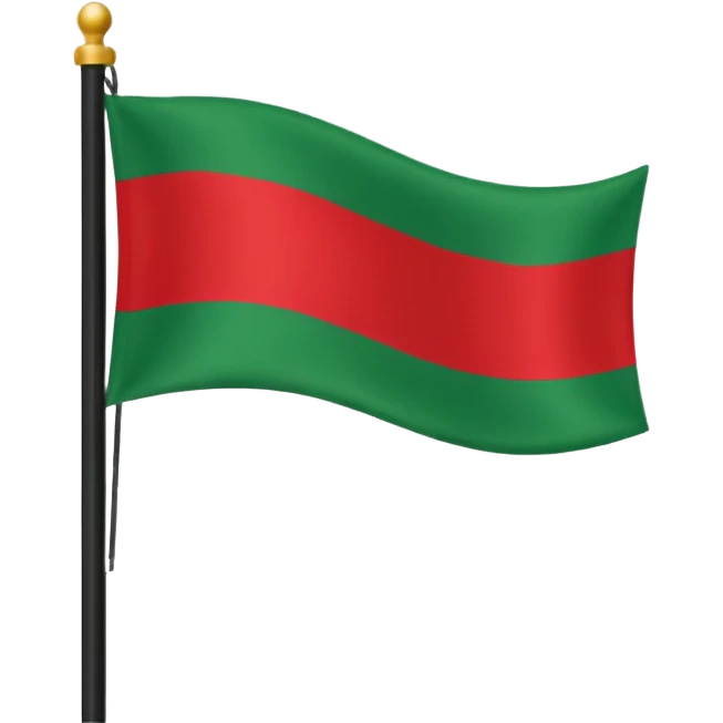 Bandeira vermelho preto e verde listras retas emoji