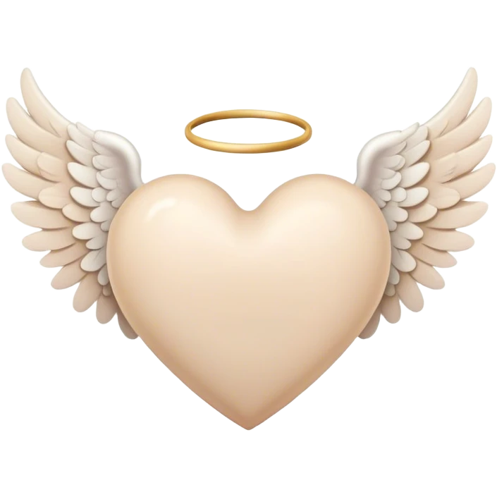 beige heart with angel wings emoji