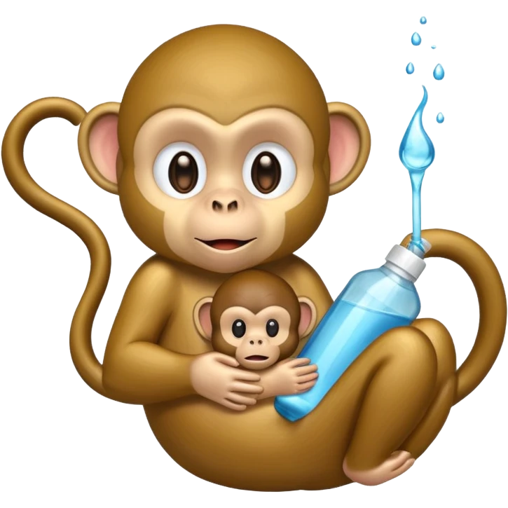A monkey with baby oil emoji