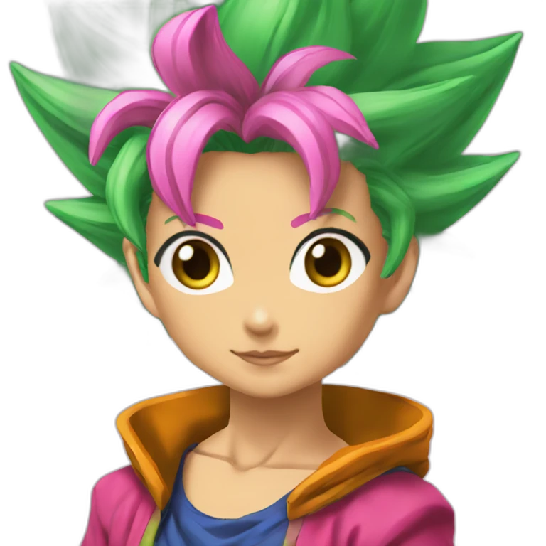 kefla dragonball super pink clothes green hair emoji