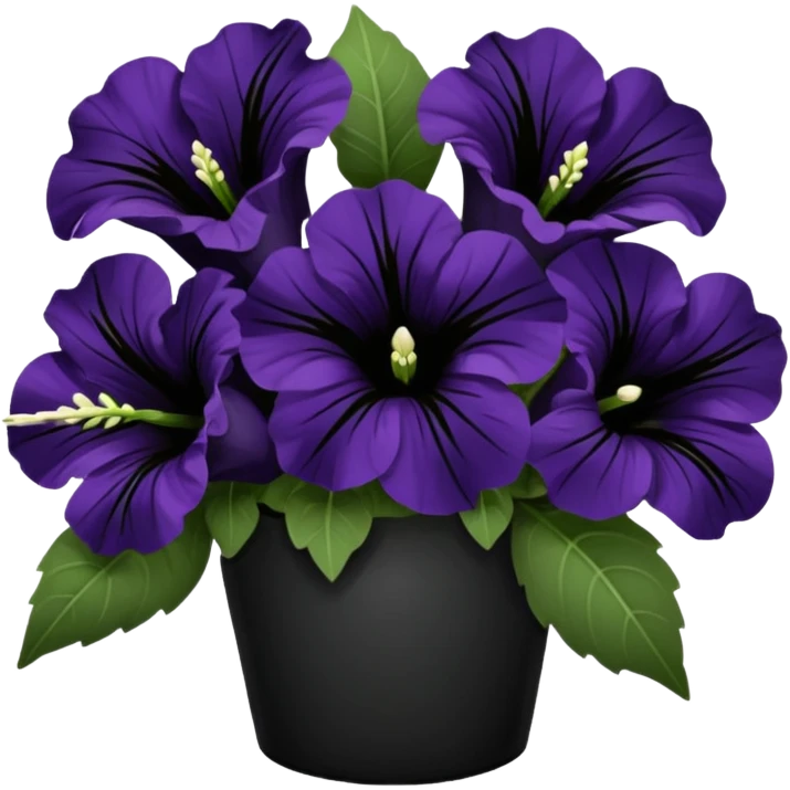 Realisti5 detailed beautiful bouquet of black color Petunia's emoji