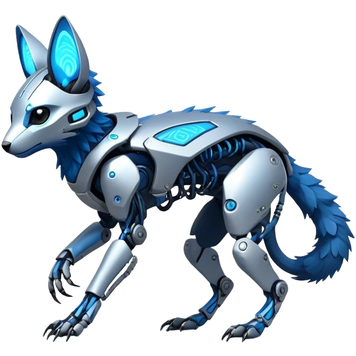 Modern Futuristic Cyborg-Vernid-Trico-species by LiLaiRa full body emoji